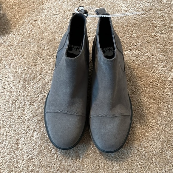 Sorel Evie II Chelsea bootie gray quarry grill pull on shoe boot size 7.5 10 8.5 - Picture 3 of 10